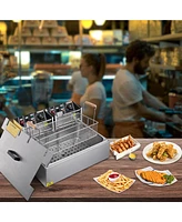 Yescom Commercial 5000W 20L Electric Countertop Stainless Steel Deep Fryer Single Tank Basket