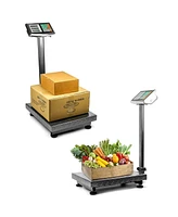 Sugift Foldable 660 lbs Weight Computing Postal Scale, Floor Platform Digital Scale