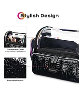 Byootique Makeup Brush Case Portable Artist Brush Holder Stand-Up Travel Cosmetic Organizer Bag