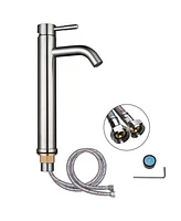 Yescom 12" Modern Bathroom Lavatory Vessel Sink Faucet Single Handle Brushed Nickel