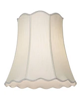 Imperial Shade Creme Large Scallop Bell Lamp Shade 12" Top x 18" Bottom x 18" Slant x 17.5 High (Spider) Replacement with Harp and Finial