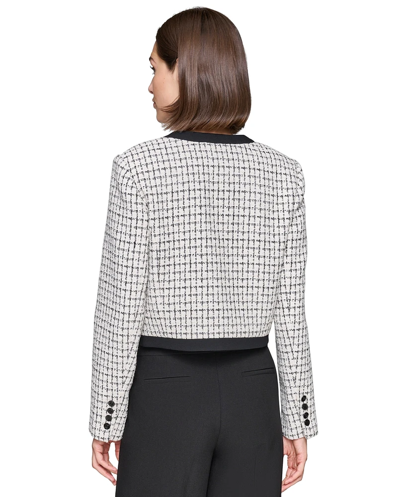 Karl Lagerfeld Women's Cropped Tweed Jacket