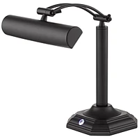 Grady Traditional Piano Banker Desk Table Lamp 16 1/2" High Led Black Bronze Metal Shade Adjustable Arm for Living Room Bedroom House Bedside Nightsta