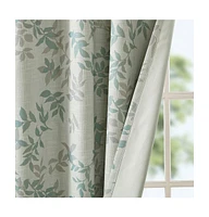 SunSmart Julie Botanical Blackout Curtain Panel for Bedroom, Grommet Top Single Living Room, Width 50 length 95 inches, Yellow Window Pane
