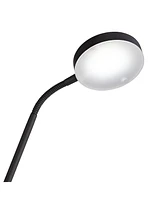 360 Lighting Taylor Modern Torchiere Floor Lamp with Side Light Led Dimmable 72" Tall Satin Black Metal Adjustable Head White Acrylic Diffuser for Liv