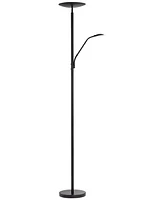 360 Lighting Decker Modern Torchiere Floor Lamp with Reading Light Led 71.5" Tall Decker Black Metal Acrylic Diffuser Decor for Living Room Reading Ho