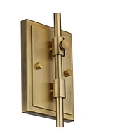 Barnes and Ivy Seline Modern Wall Mounted Lamp Dimmable Warm Gold Metal Plug-In Light Fixture Off White Tapered Drum Shade for Bedroom Bedside House R