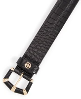 Giani Bernini Women's Croc-Embossed Faux-Leather Belt