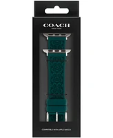 Coach Women's Emerald Green Silicone Strap for Apple Watch 38mm, 40mm, 41mm