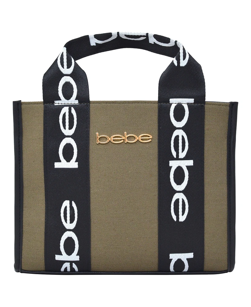 Bebe Hana Canvas Top Handle Crossbody Bag