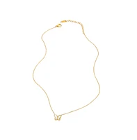 Hollywood Sensation Gold Butterfly Pendant Necklace with Mother of Pearl Inlay