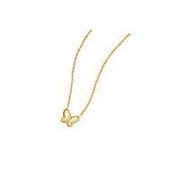 Hollywood Sensation Gold Butterfly Pendant Necklace with Mother of Pearl Inlay