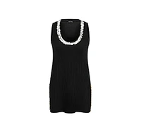 Nocturne Women's Mother of Pearl Beaded Knit Top