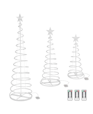 Yescom Sparkle 3Pack Led Christmas Spiral Light Kit 3/4/6Ft Battery Indoor Outdoor Yard Party Shop Decor Multi-color