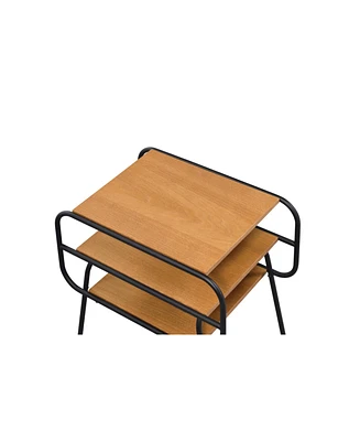 Simplie Fun Kaseko End Table, Oak & Black