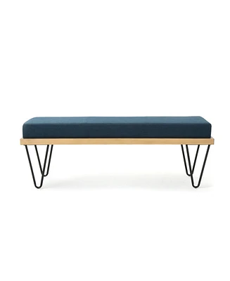 Simplie Fun Mid-Century Modern Upholstered Storage Bench with Hairpin Legs