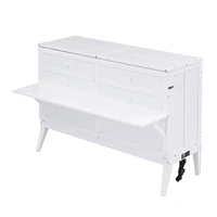 Queen Size Murphy Bed With Built-In Charging Station And A Shelf