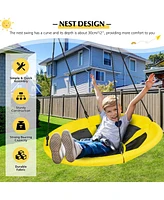 Costway 40'' Nest Tree Swing Round Swing w/ Adjustable Hanging Ropes & Oxford Waterproof Cloth Outdoor Swing