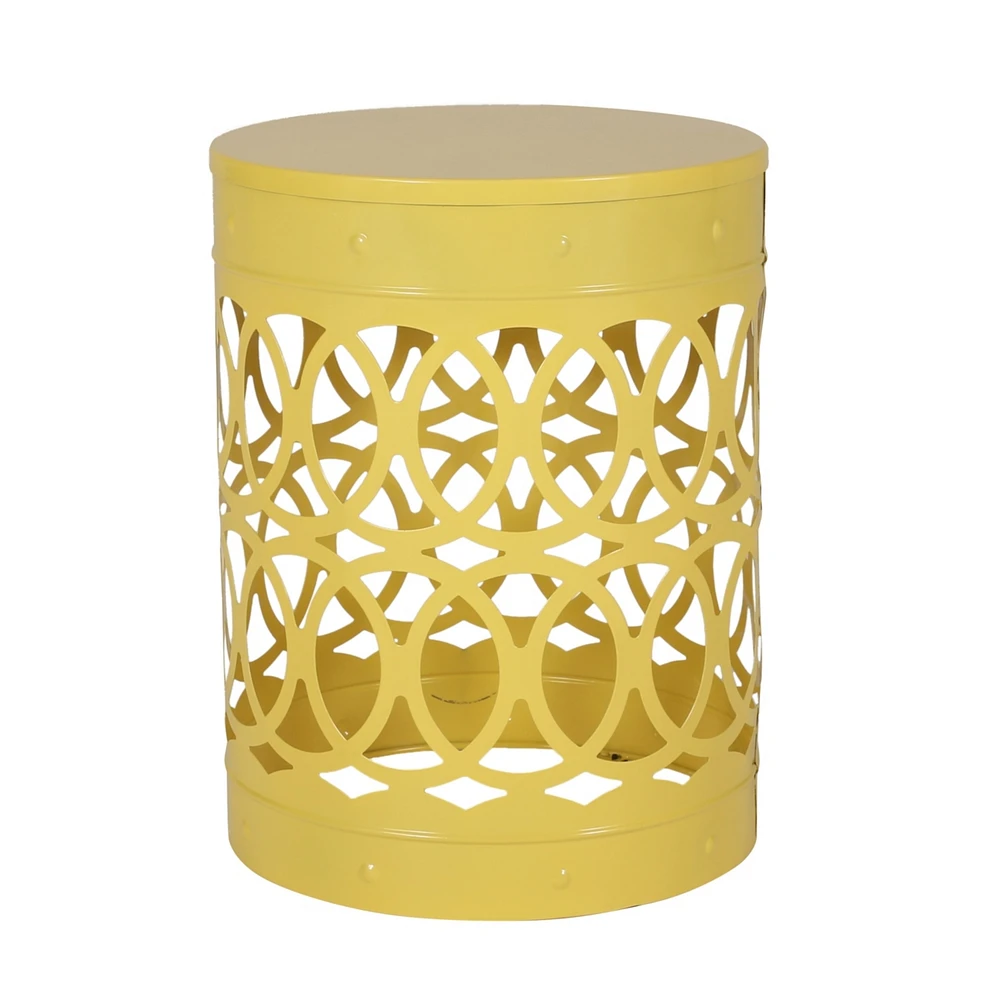 Modern Geometric Iron Cut Side Table Chic, Durable