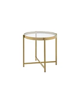 Streamdale Furniture Charrot End Table, Gold Finish