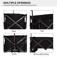 Compact Folding Wagon Spacious for Hauling, Sturdy for Any Terrain