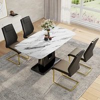 Ultra-Modern Dining Table for 6-8, Multipurpose and Easy Assembly