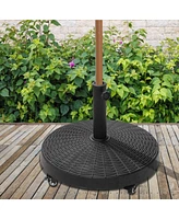 Simplie Fun Portable Umbrella Stand with Wheels, Adjustable Pole Holder, and Durable Design