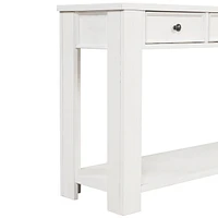 Streamdale Furniture 63" Pine Wood Console Table With 4 Drawers And 1 Bottom Shelf For Entryway Hallway