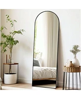 Homlux Arched Free Stand Mirror 18"x58" in Black