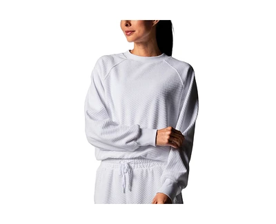 Tavi Women's Ease Crew Terry Sweatshirt White