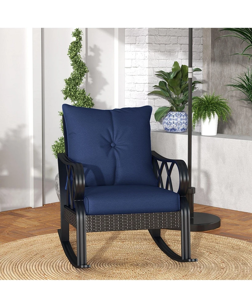 Simplie Fun Elegant Outdoor Rocking Chair Comfort & Style for Your Patio Oasis