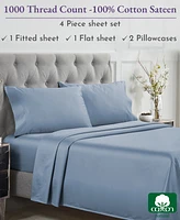 California Design Den Luxury 1000 Thread Count Sheets Queen Set - 100% Cotton Sateen Soft, Thick & Deep Pocket