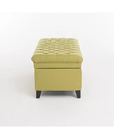 Juliana Fabric Storage Ottoman Green, 50" x 20.5" x 18.2