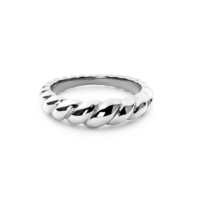 Ana Luisa Twist Ring - Rope Slim Silver