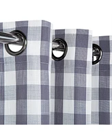 Caromio Buffalo Check Textured Grommet Window Curtain Panels Set, 37" x 95"