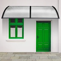 Yescom 80"x40" Door Window Awning Whole One-piece Polycarbonate UV30+ Outdoor Rain Snow Protection Patio White Board