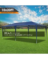 10' x 20' Party Wedding Outdoor Patio Tent Canopy Gazebo Event w/ 6 Removable Walls