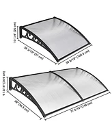 Yescom Door Window Awning Patio Cover Uv Rain Protection Pc Hollow Sheet Outdoor 2 Pack