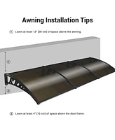 Yescom Door Window Awning Patio Cover Uv Rain Protection Pc Hollow Sheet Outdoor 2 Pack