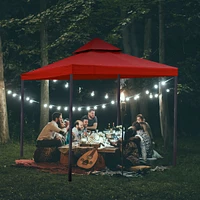 Yescom 10'x10' Gazebo Top Replacement for 2 Tier Outdoor Canopy Cover Patio Garden Yard Red Y00210T02