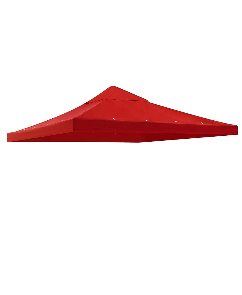 Yescom 10'x10' Gazebo Top Replacement for beach cabanas for 1 Tier Outdoor Canopy Cover Patio Garden Yard Red Y0041002