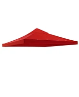 Yescom 10'x10' Gazebo Top Replacement for beach cabanas for 1 Tier Outdoor Canopy Cover Patio Garden Yard Red Y0041002