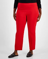 Jm Collection Plus & Petite Tummy Control Pull-On Slim-Leg Pants, Exclusively at Macy's