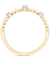 Diamond Beaded Narrow Stack Band (1/10 ct. t.w.) 10k Gold, Created for Macy's