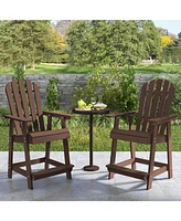 Hdpe Patio Chair with Armrest and Footrest for Indoor Outdoor