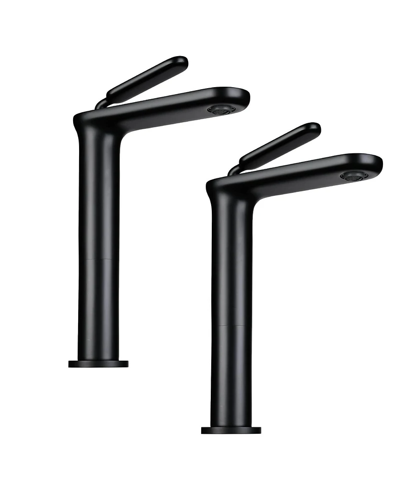 Aquaterior Matte Black Single Handle Bathroom Sink Faucet Rv Lavatory Mixer Tap 2 Pack