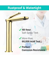 Aquaterior Single Handle Bathroom Vessel Sink Faucet Rv Lavatory Vanity Mixer Tap Gold