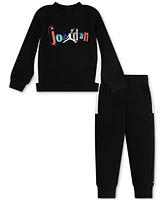 Jordan Little Boys Jumpman Team Blocked Crewneck Top & Jogger Pants, 2 Piece Set