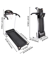 Yescom 1100W Folding Electric Treadmill Portable Power Motorized Machine Running Gym Fitness White