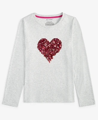 Epic Threads Girls Flip-Sequin-Heart Long-Sleeve T-Shirt, Created for Macy's